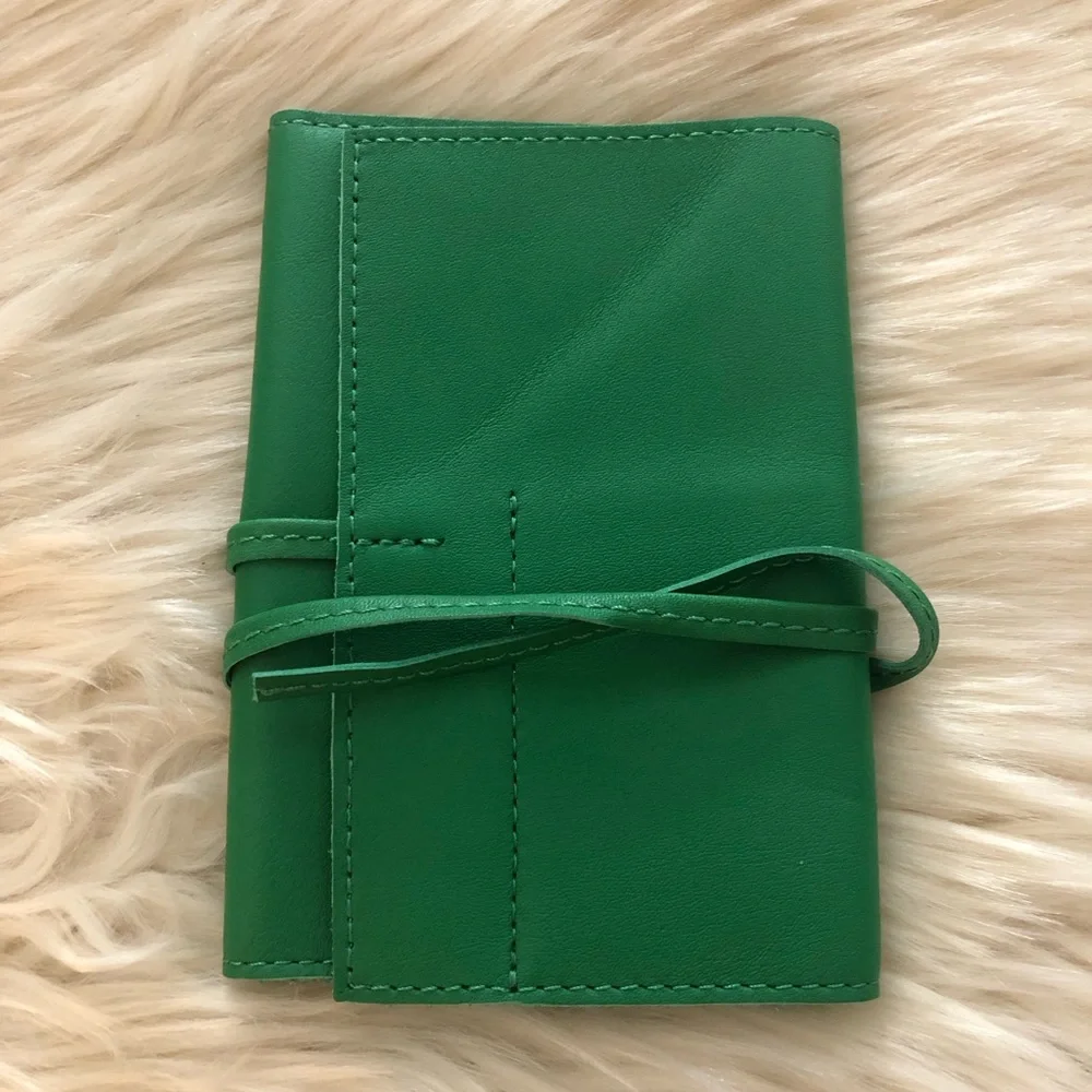 Mark & Graham green leather charger roll up case